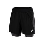 ASICS Clothing ASICS Road 2in1 5in Running Shorts Men-Black,Dark Grey