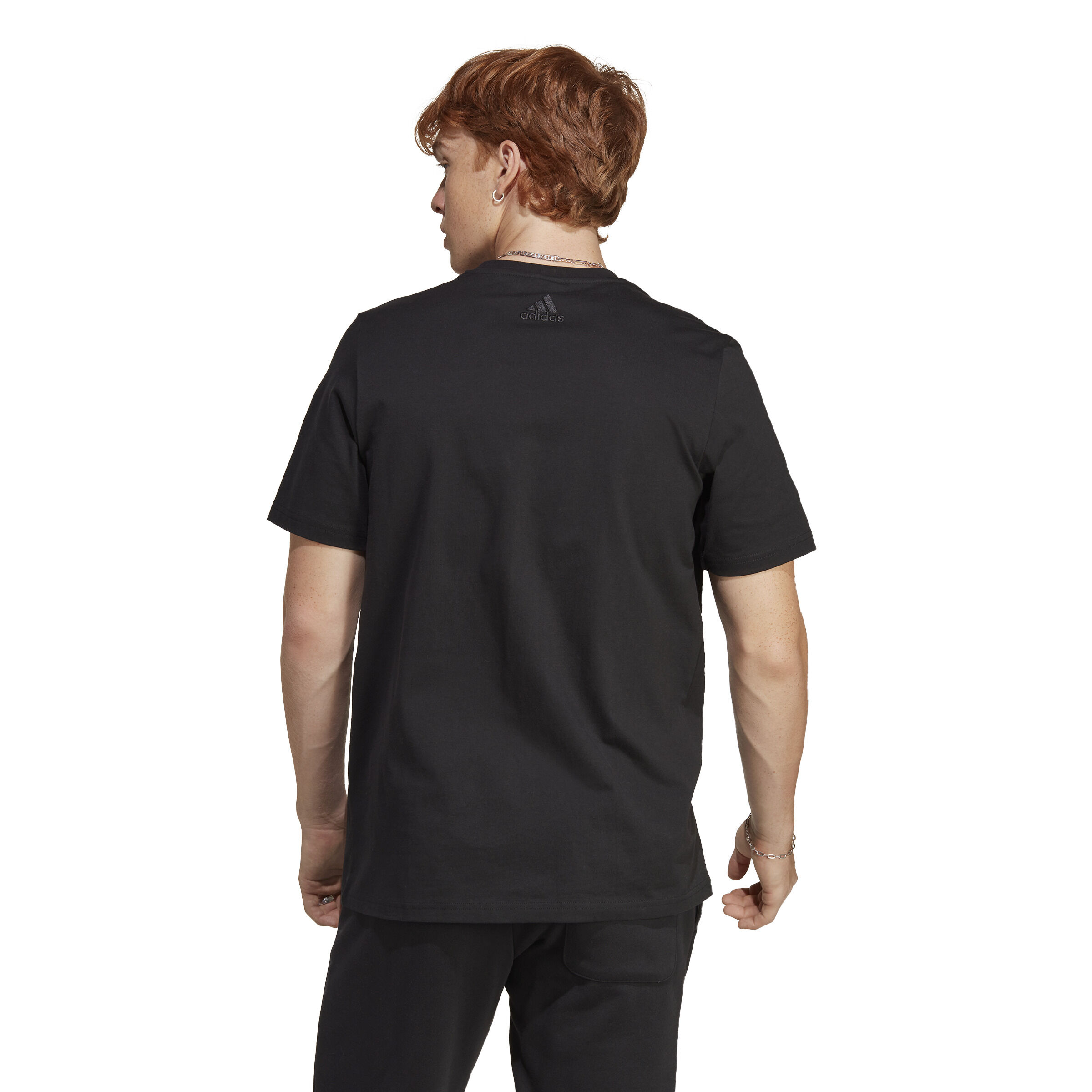 Essentials Single Jersey Big Logo T Shirt Men Black White