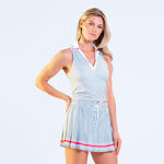 Lucky in Love Clothing Lucky in Love Pinstripe Lanes Polo Women - white, black