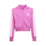 3Stripes Zip Hoodie Kids-Pink,White