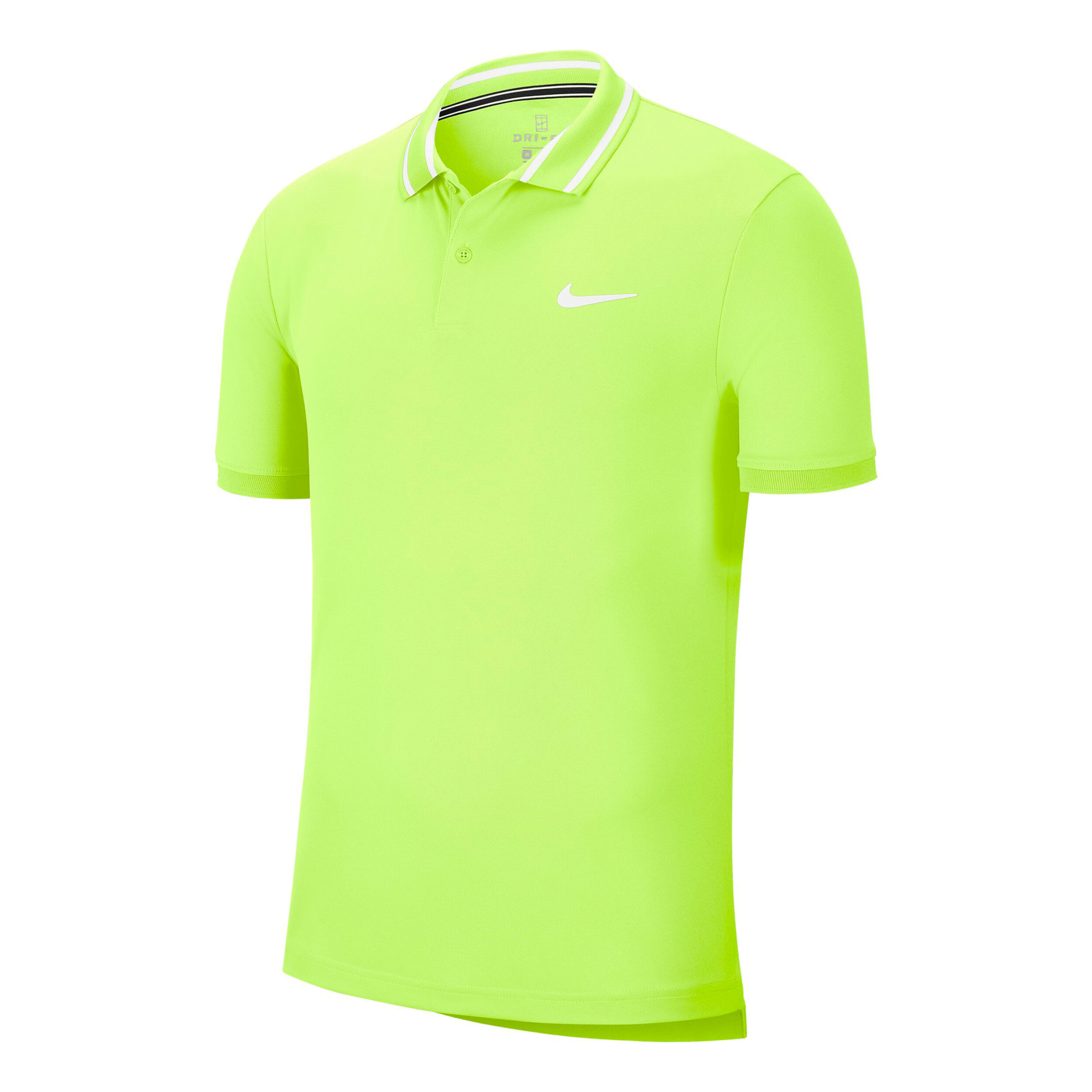 Court Dri Fit Polo Men Neon Green White