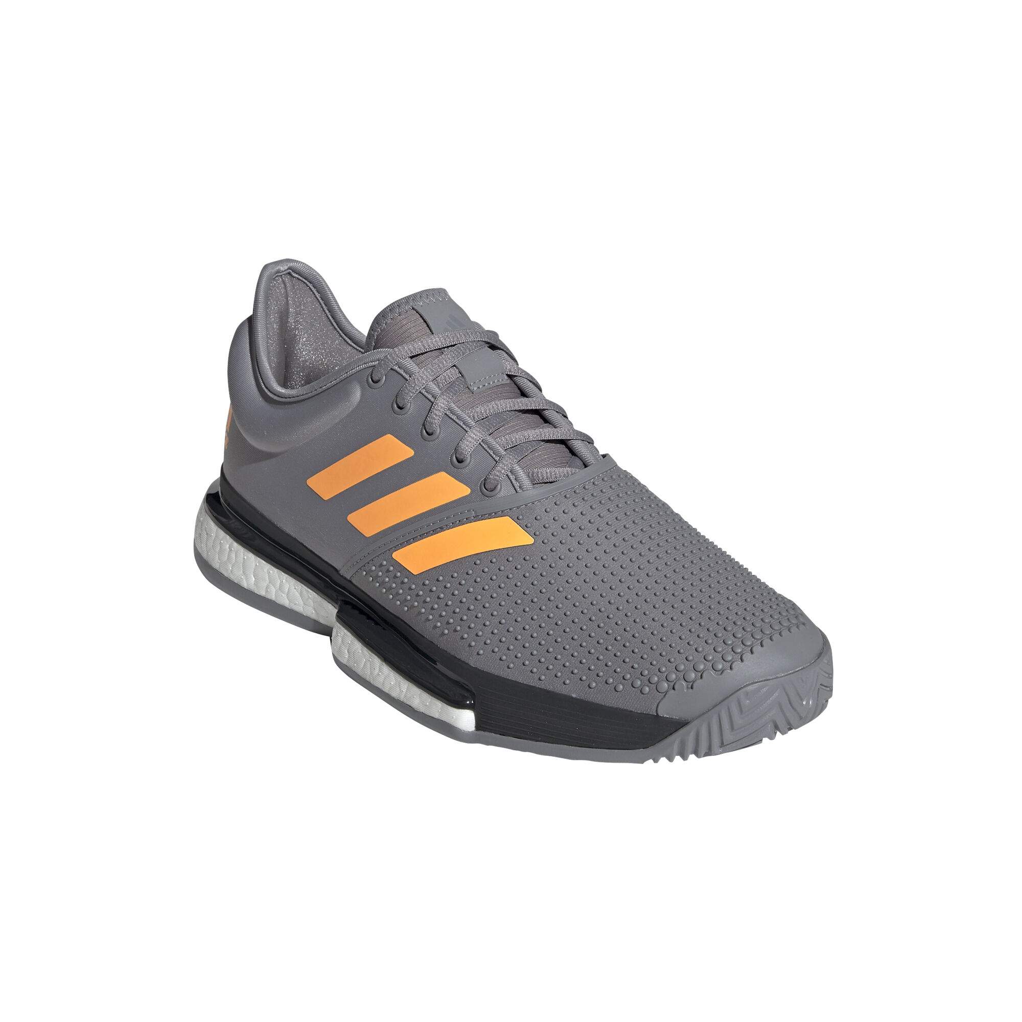 Adidas men's solecourt boost tennis shoes core black on sale and flash orange