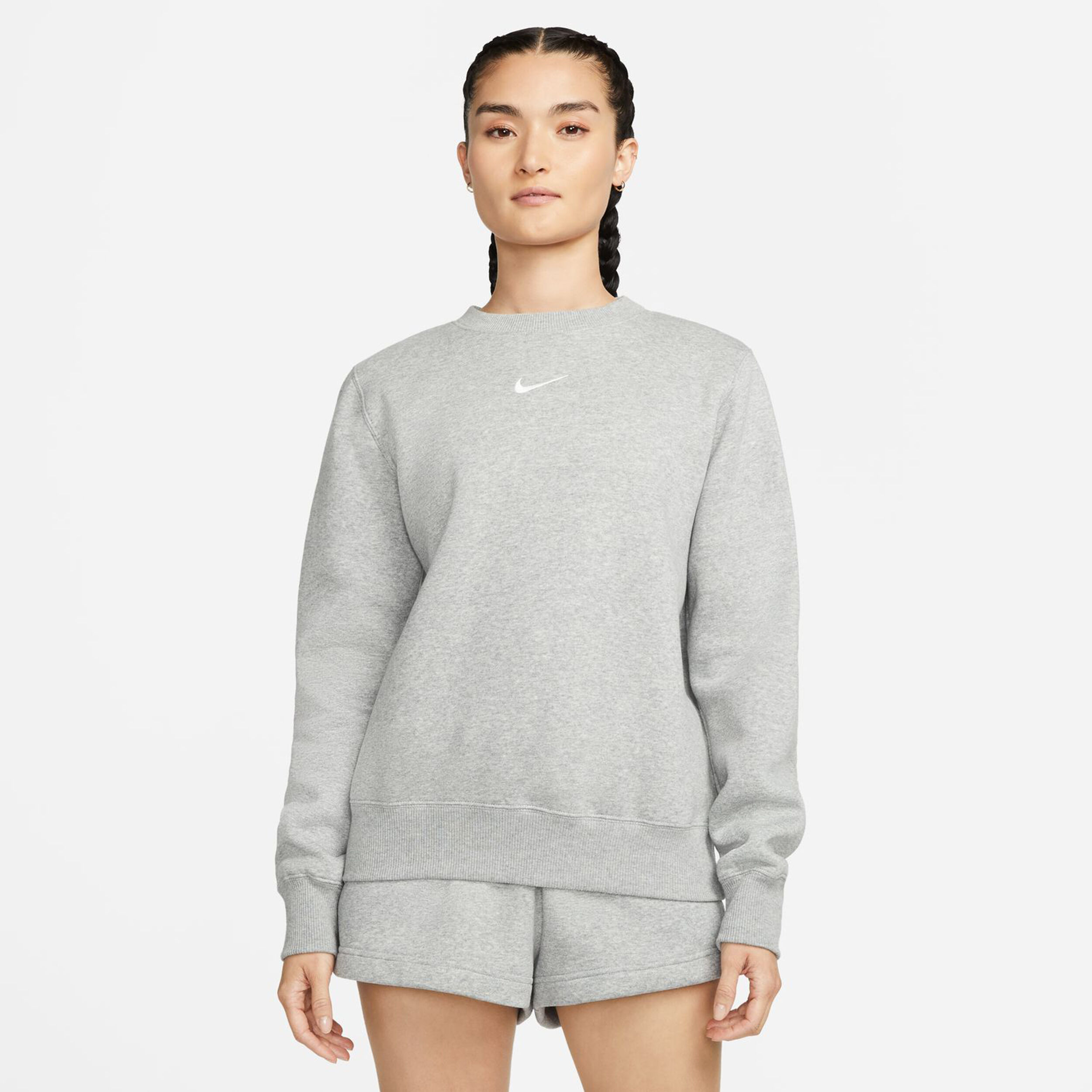 NIKE / ナイキ PHOENIX NIKE LOGO CREW NECK SWEAT GRAY Nike Sportswear Phoenix Fleece Women's Over-Oversized Crew