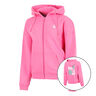 Joy Palm Court Zip Hoodie Women-pink, white