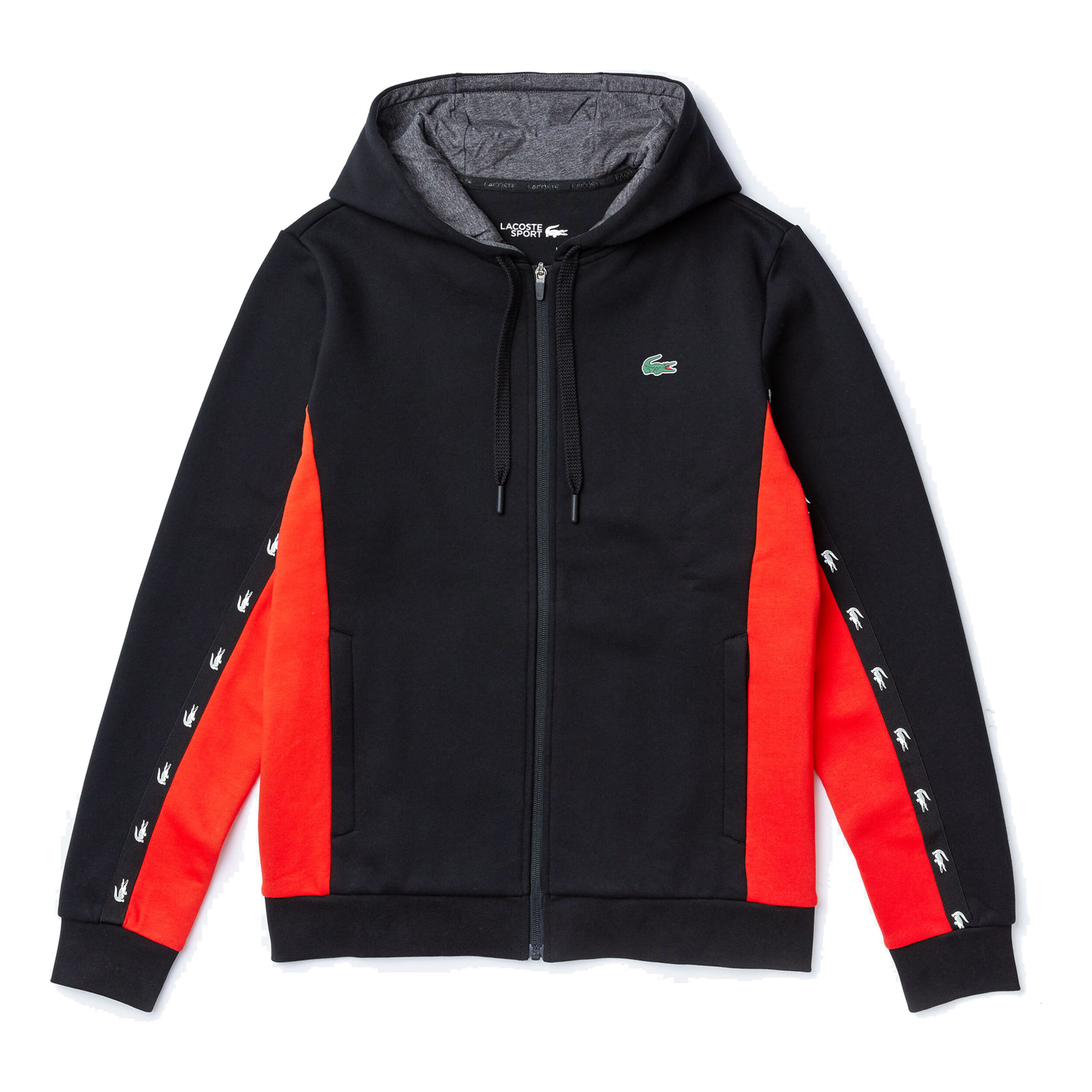 Buy Lacoste Zip Hoodie Men Black Red online Tennis Point COM