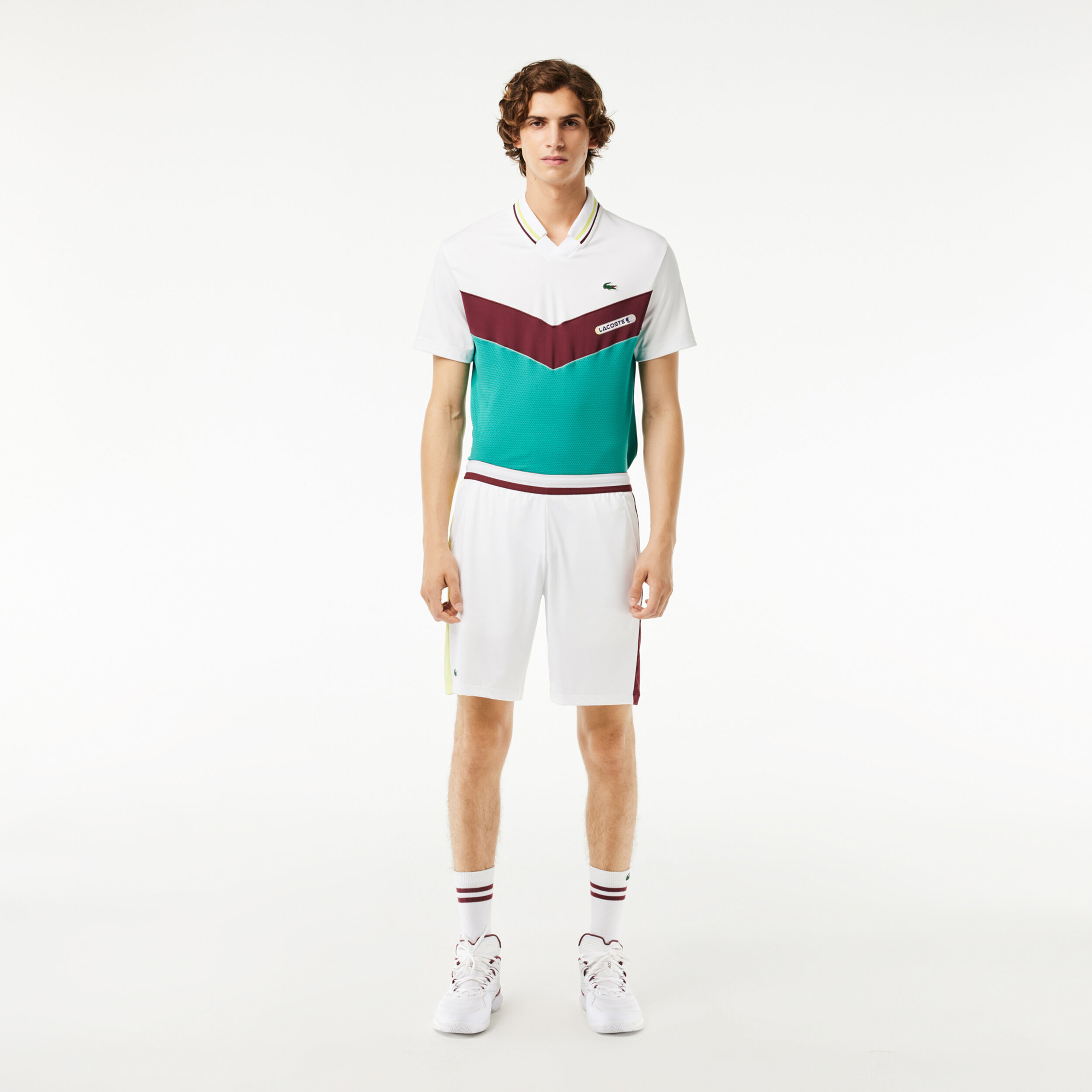 Buy Lacoste Daniil Medvedev Shorts Men White Multicoloured online