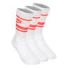 Everyday Essentials Crew Tennis Socks-White,Coral