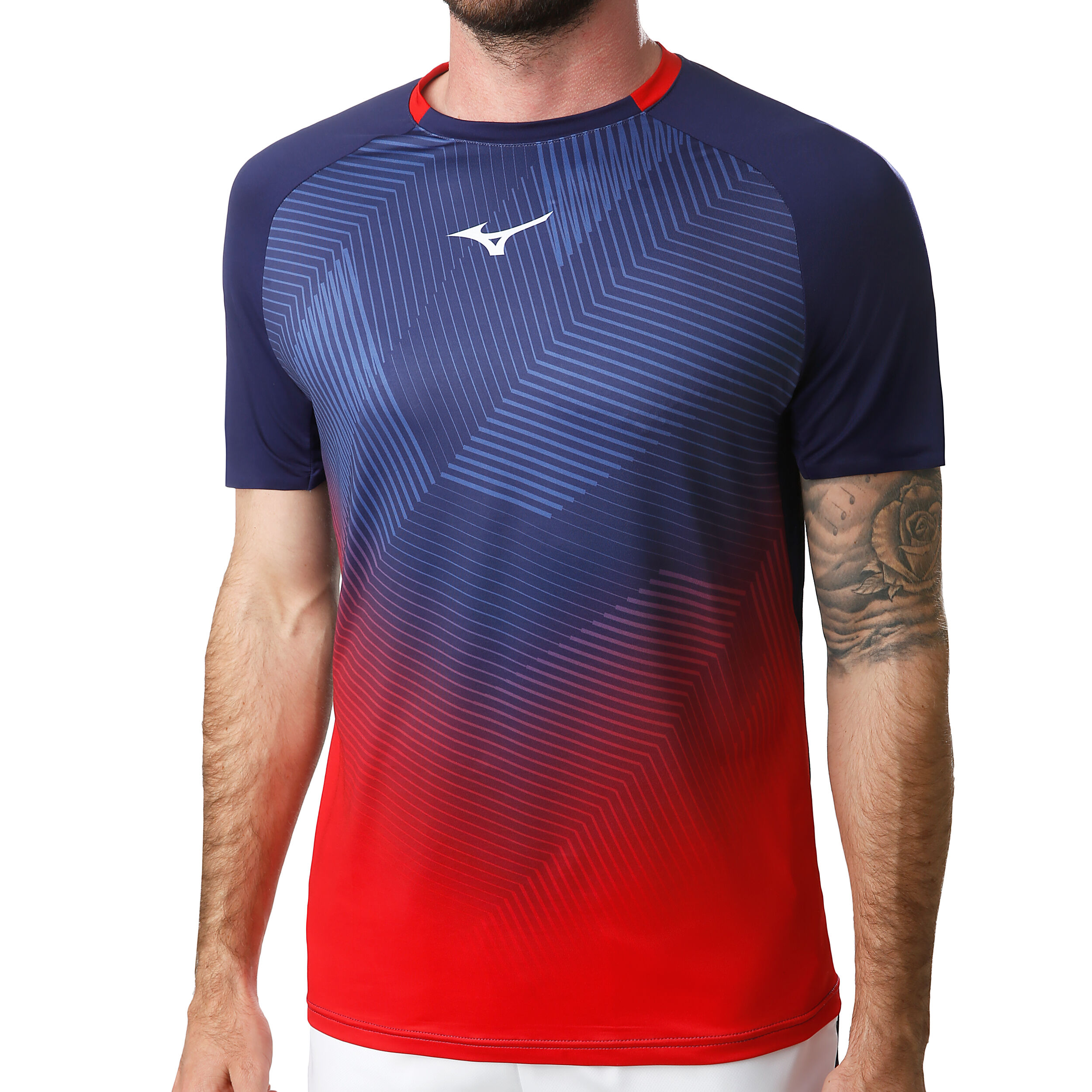 Buy Mizuno Shadow Graphic T Shirt Men Dark Blue Red online