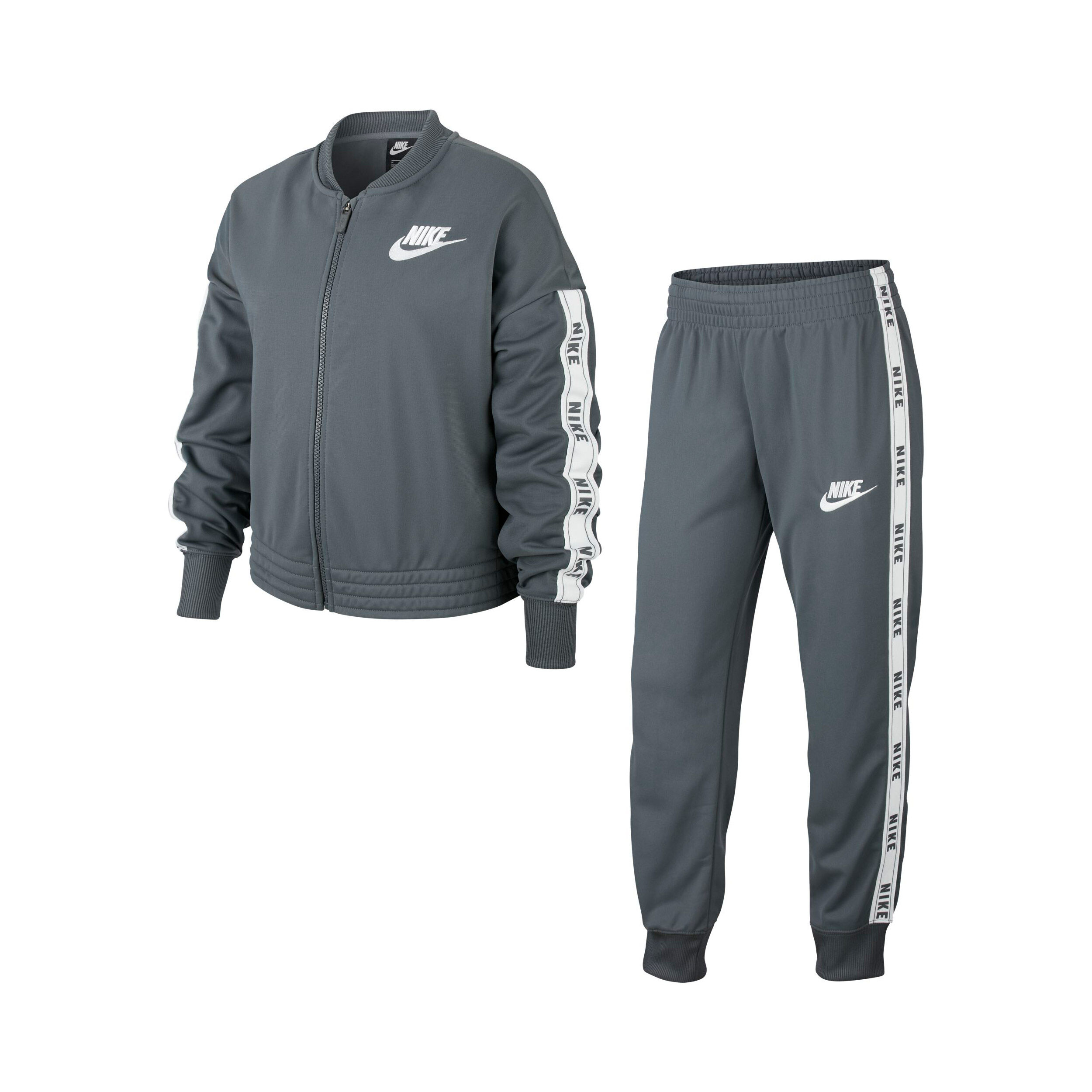 Girls grey nike tracksuit clearance