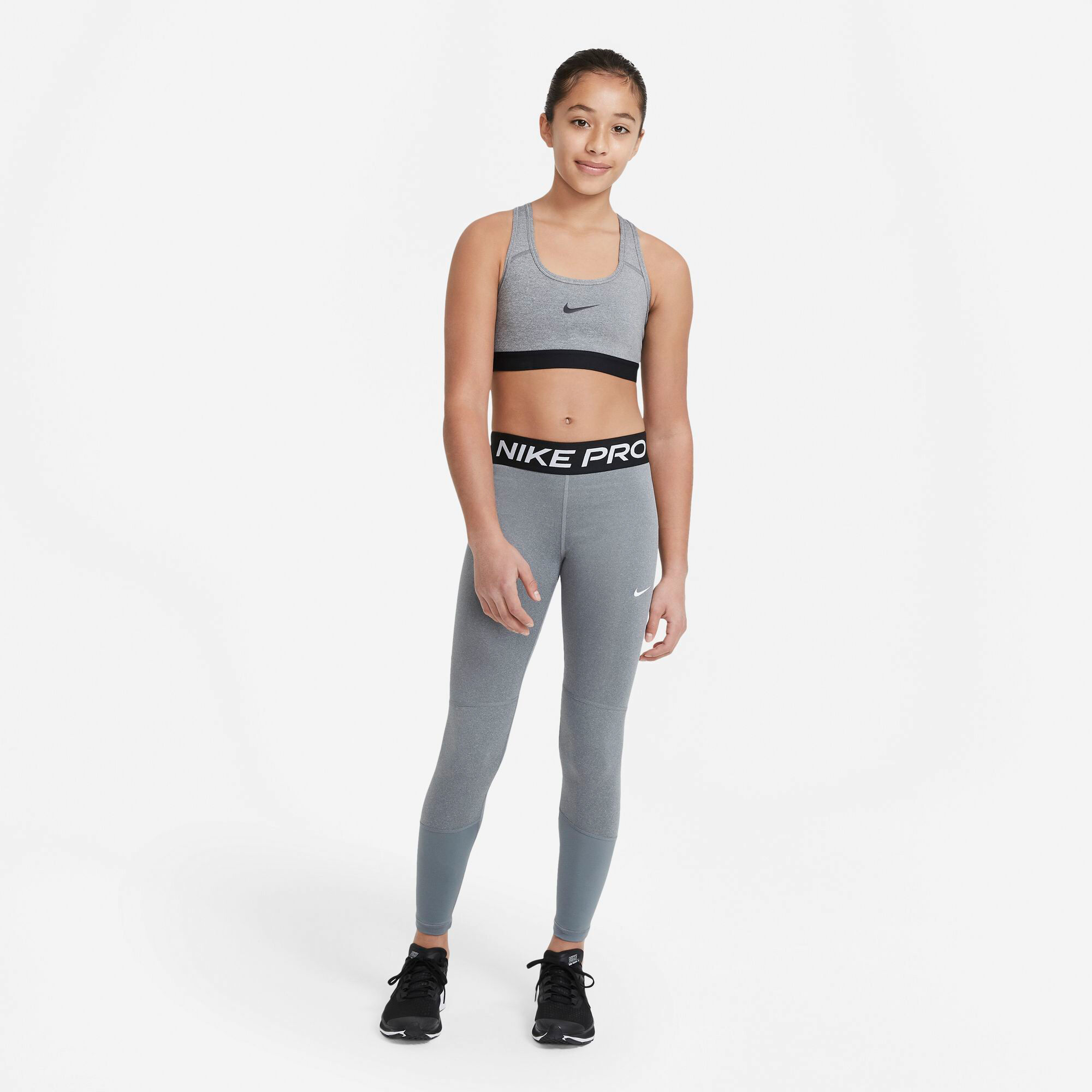 Buy Nike Pro Tight Girls Grey, Black online