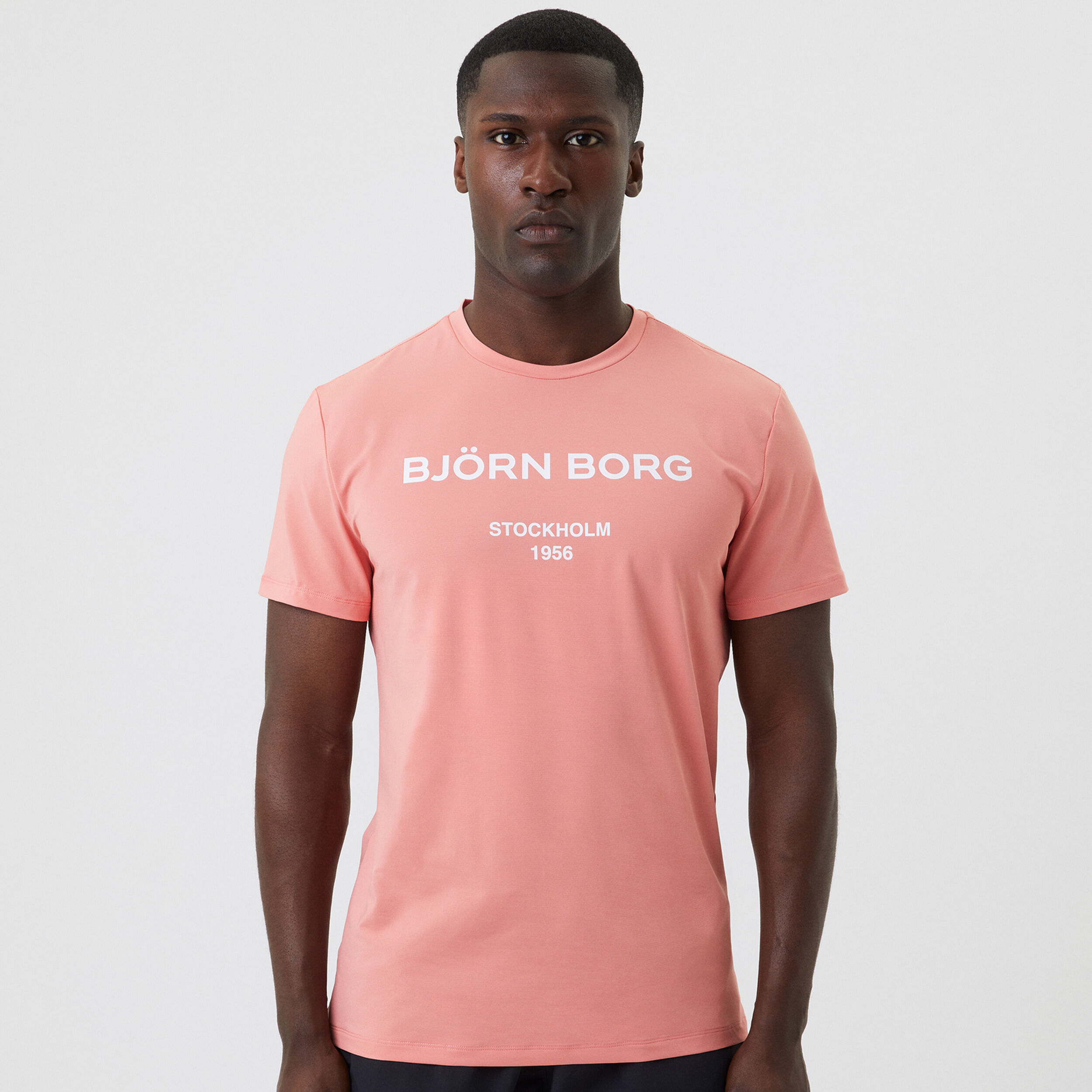 Print T Shirt Men Apricot