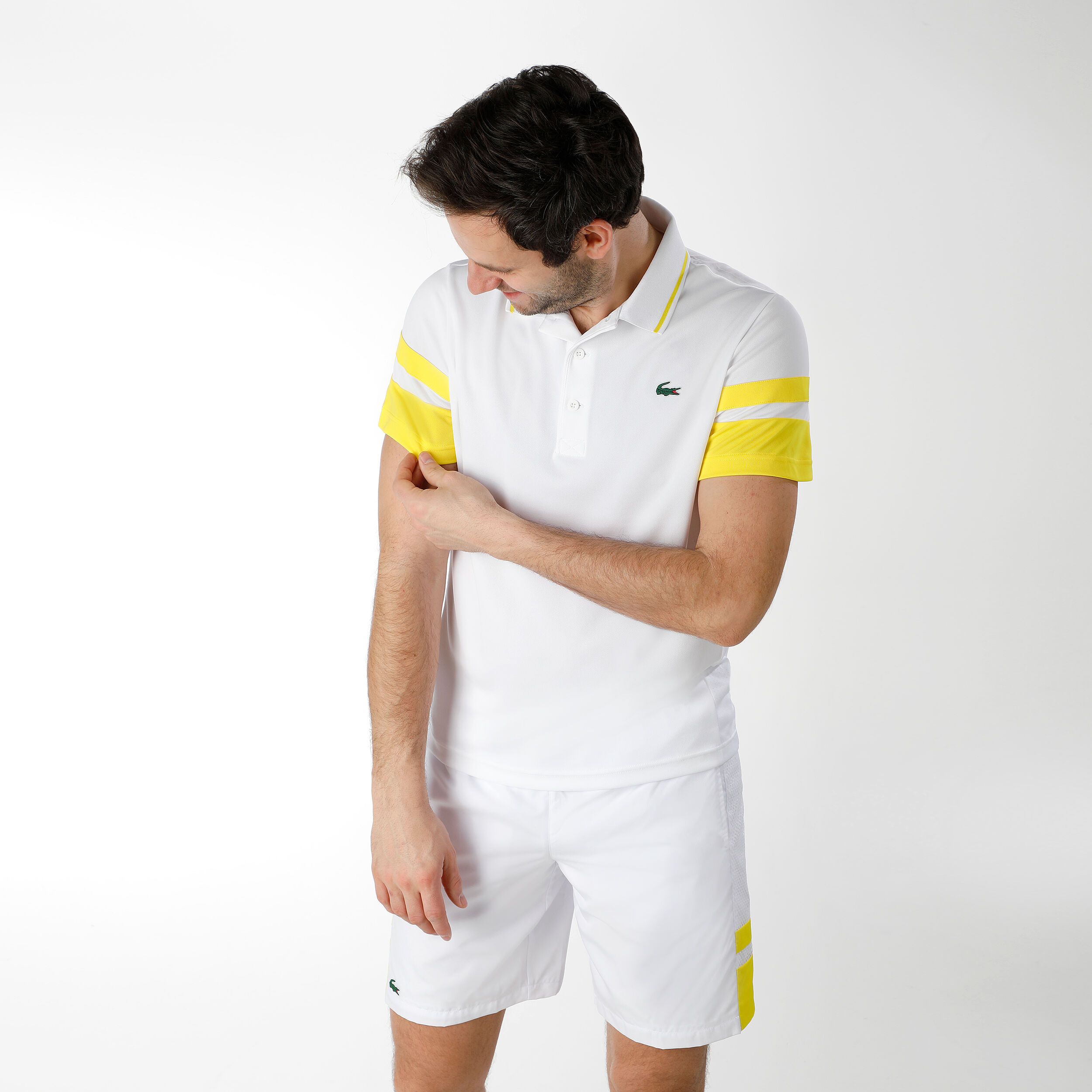 Polo lacoste jaune moutarde clearance