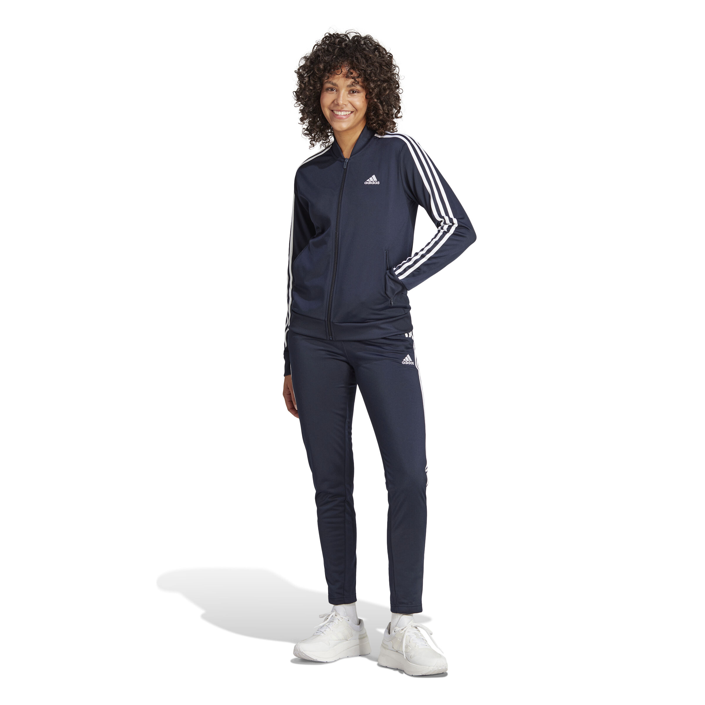 8 Stripes Tracksuit Women Dark Blue White
