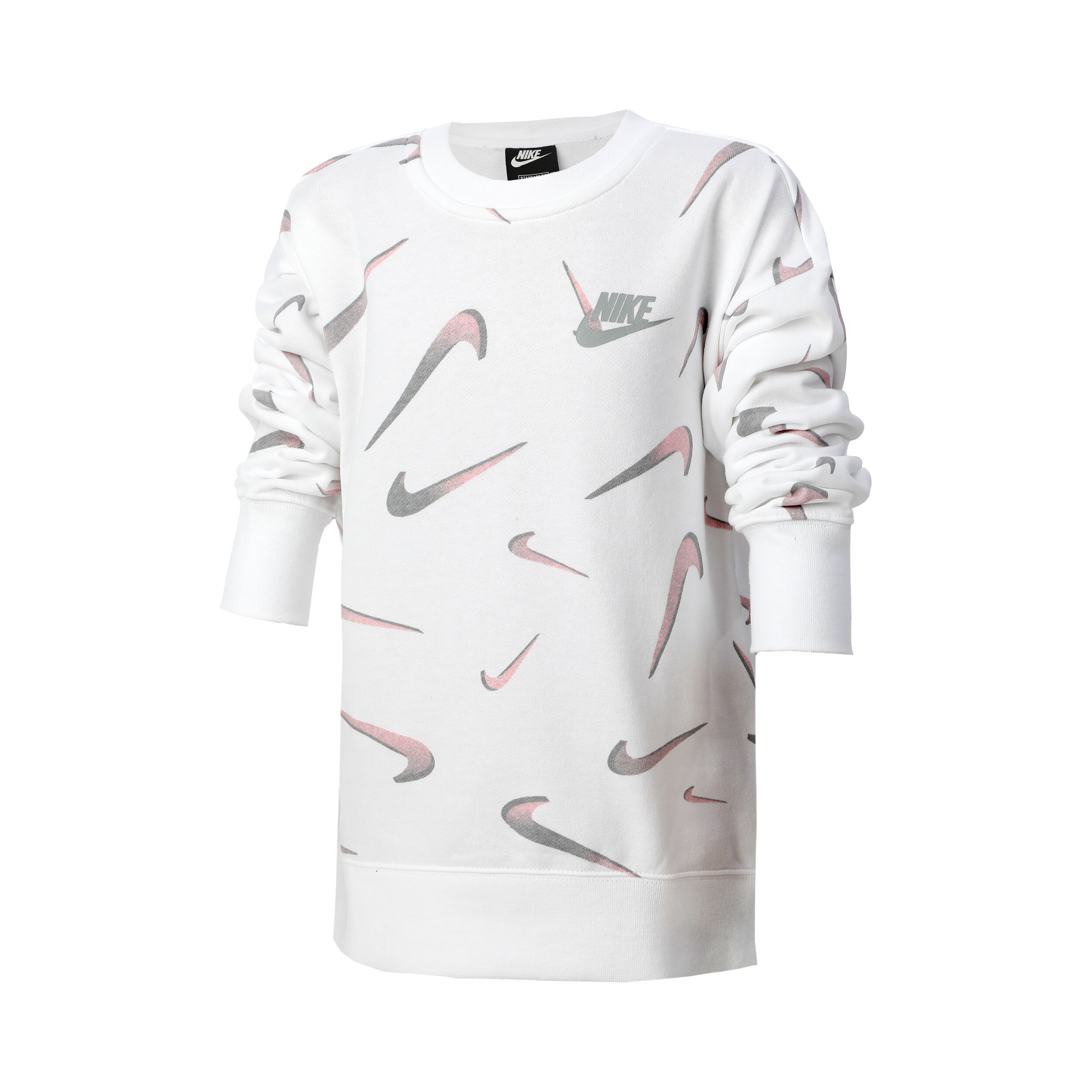 Nike sportswear rally women's print deals metallic crew