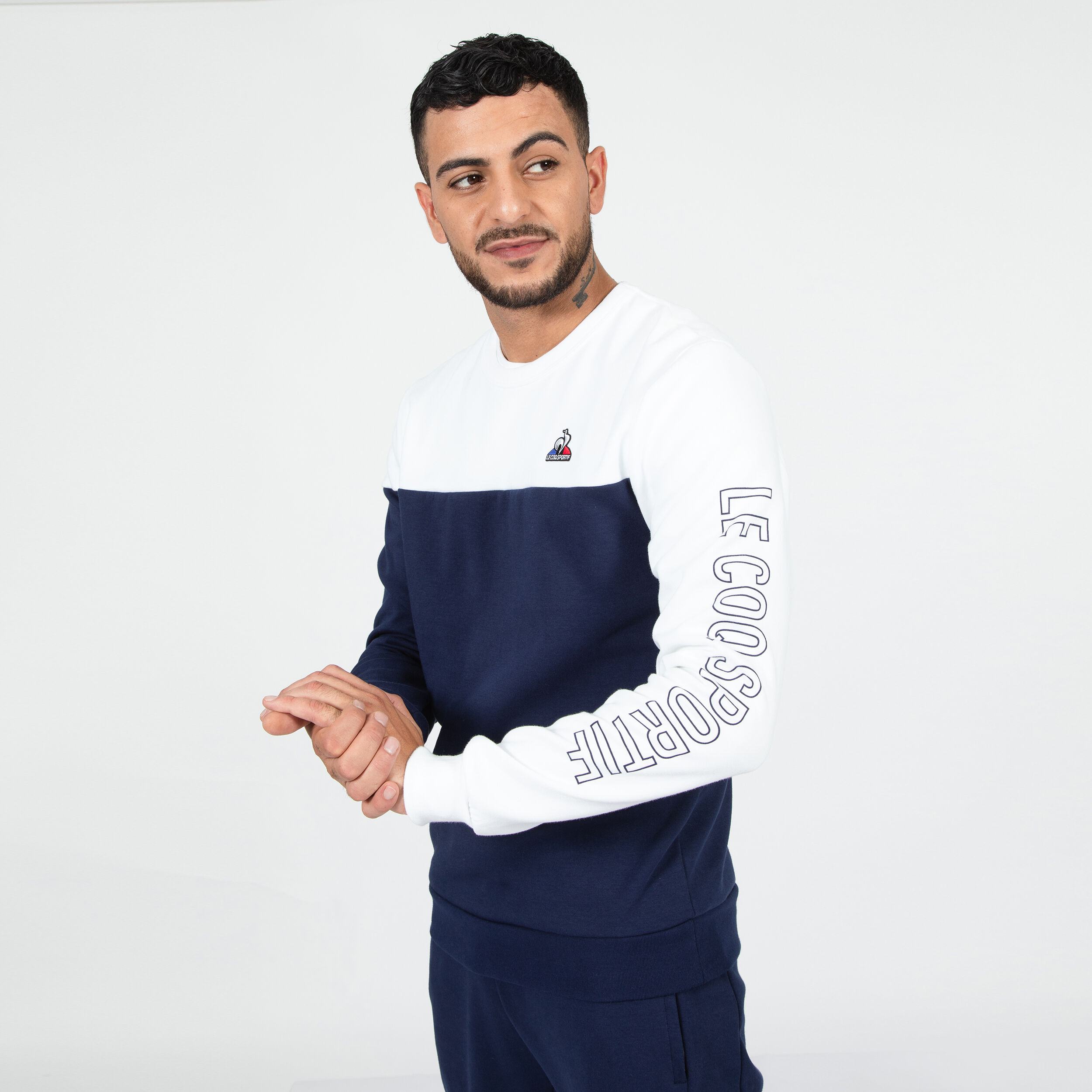 Buy Le Coq Sportif Saison 2 Crew N 1 Sweatshirt Men Blue White online Tennis Point COM