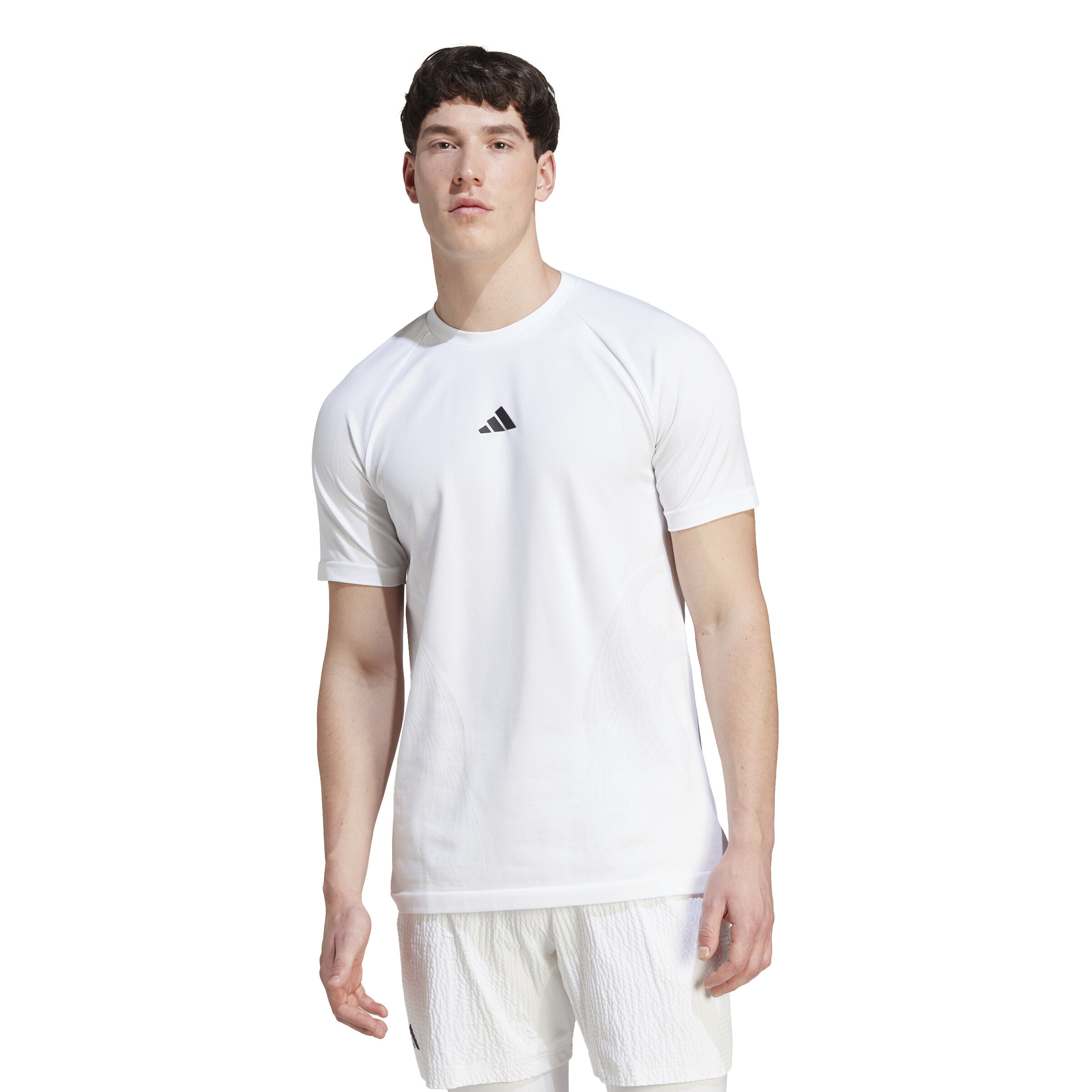 Adidas plain shop white t shirt