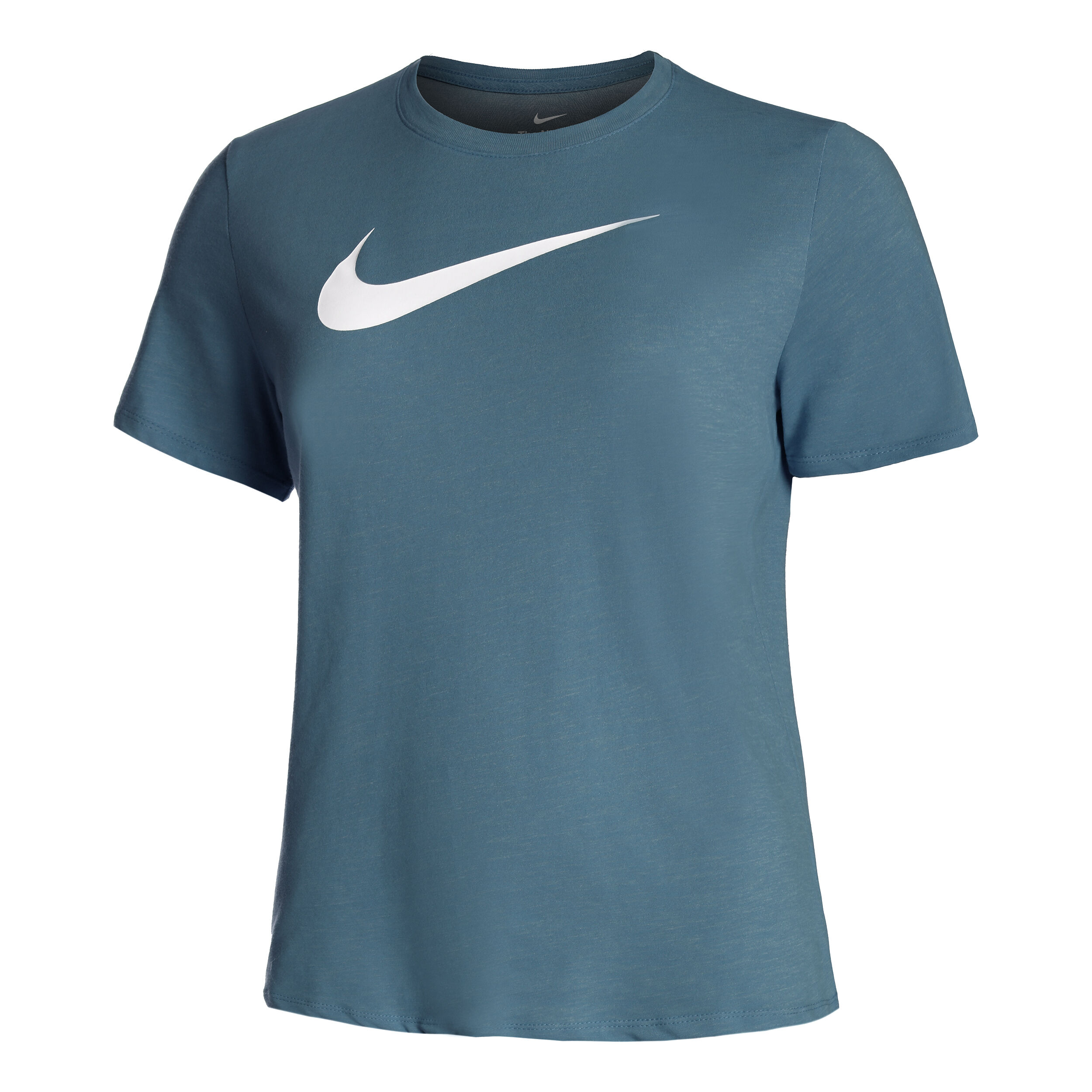 White nike shirt blue sales swoosh