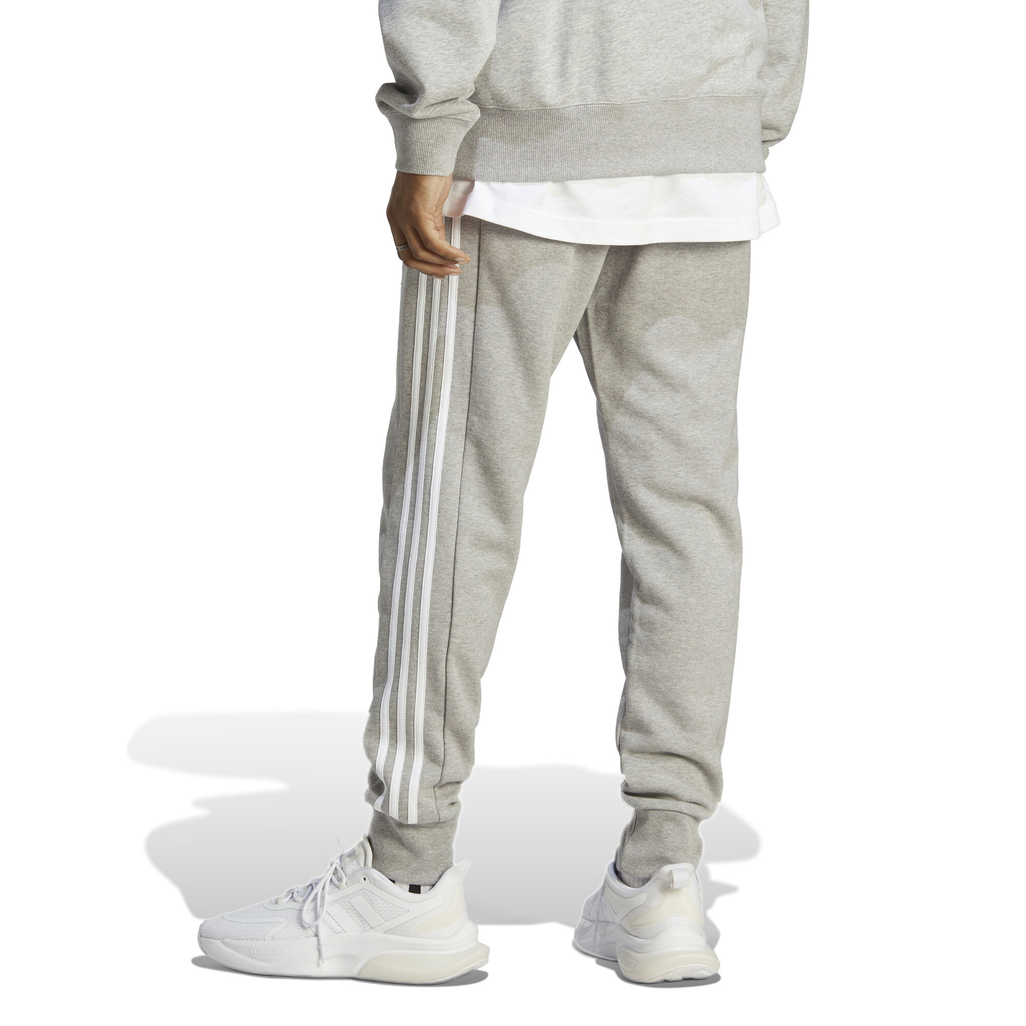buy adidas Terry Tapered Cuff 3-Stripes Pants Men - Lightgrey, White online | Tennis-Point