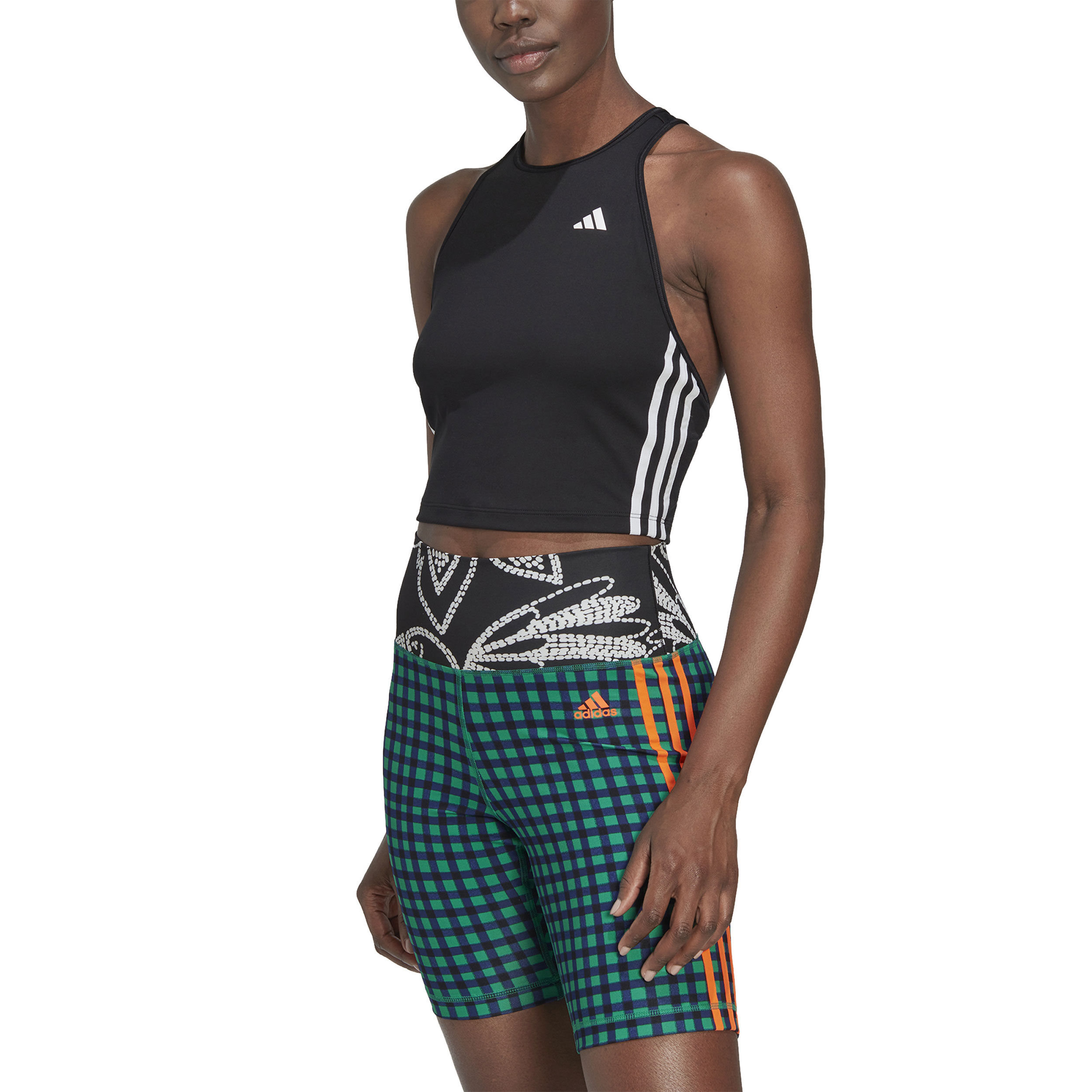 Adidas 3 stripe crop top new arrivals