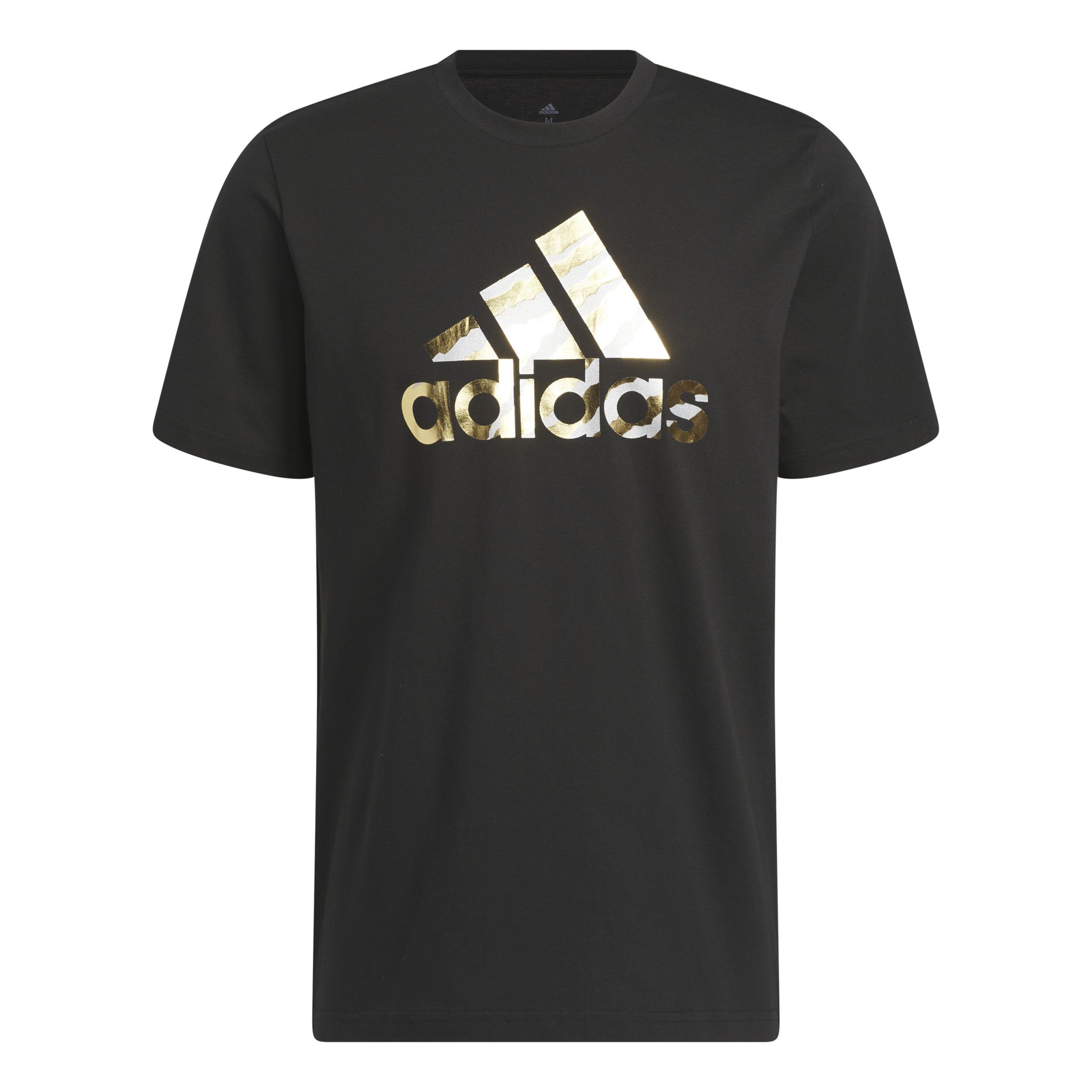 Adidas t shirt black gold hot sale