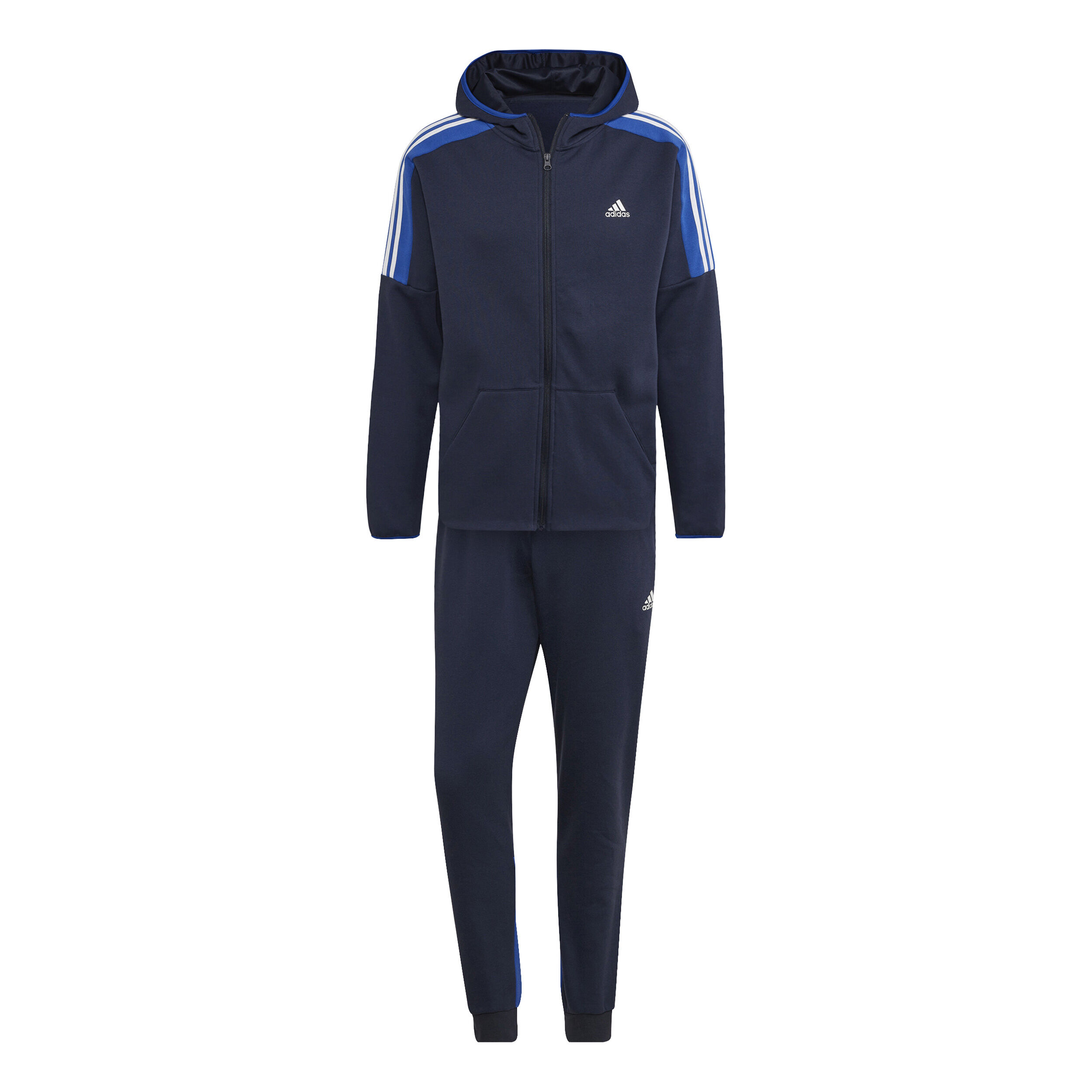 Fleece Color Block Tracksuit Men Blue