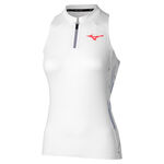 Mizuno Tennis apparel Mizuno Daybreakers Printed Tank Top Women-White,Light Blue