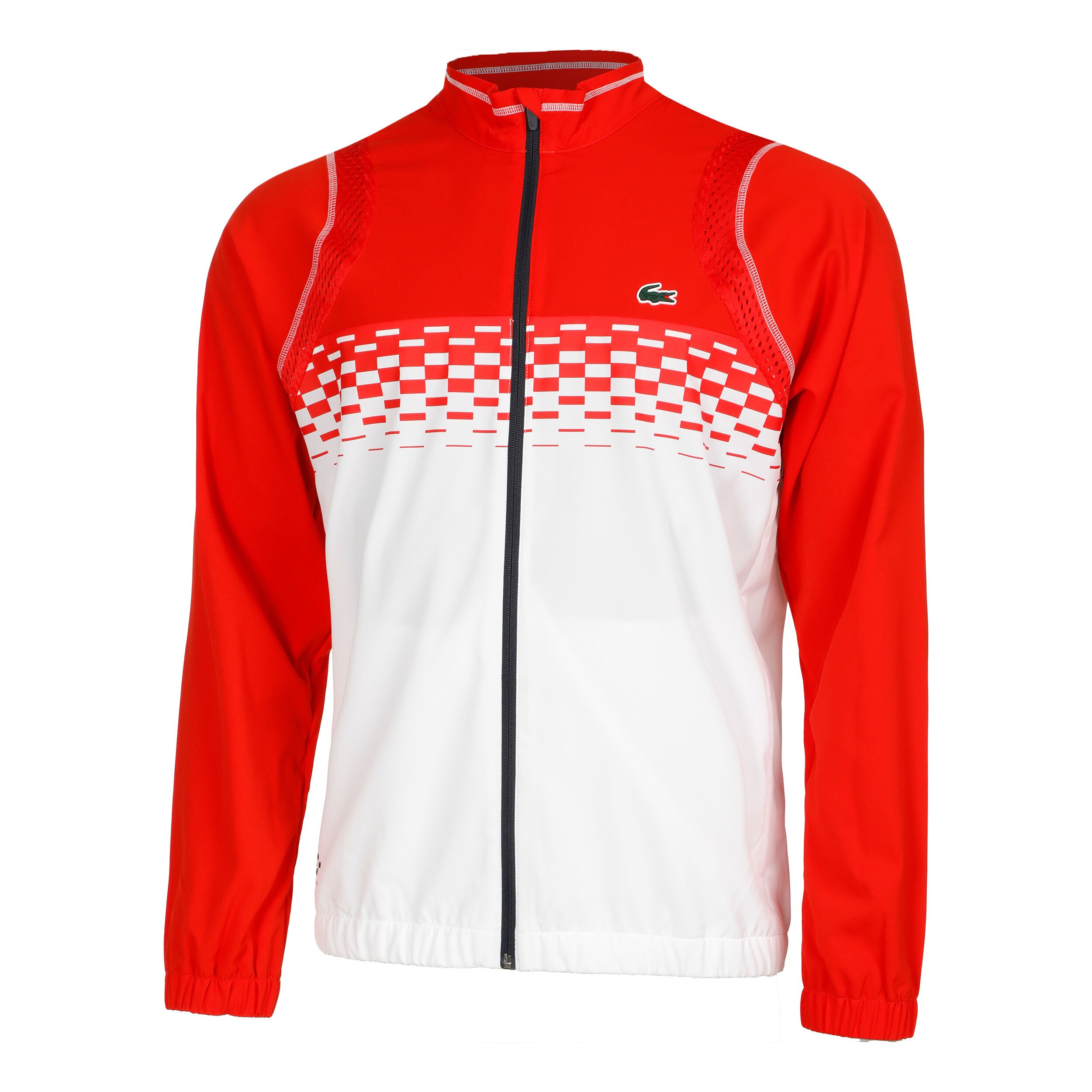 Red and outlet white lacoste tracksuit