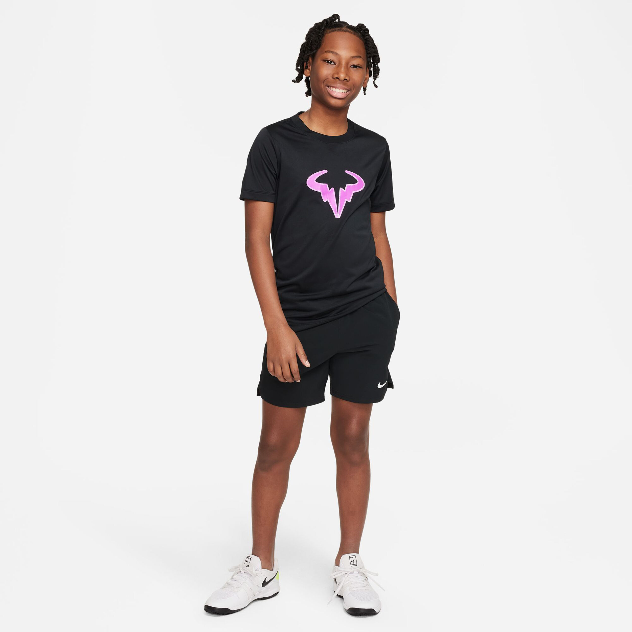 Buy Nike Dri Fit RAFA T Shirt Boys Black Violet online Tennis